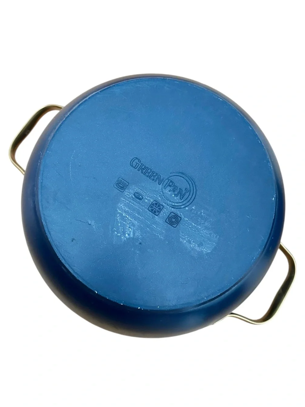 GreenPan Reserve Healthy Ceramic Nonstick Cookware Set Twilight Blue Gold